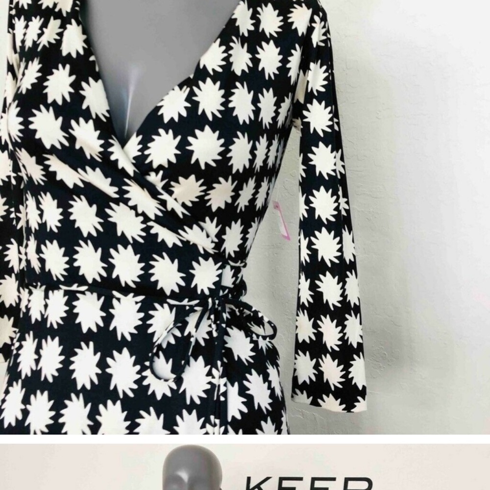 Diane Von Furstenberg Naoki Wrap Dress Black Print
